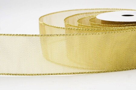Hellbraunes, einfarbiges, metallisch transparentes Drahtband_KW0436G-13